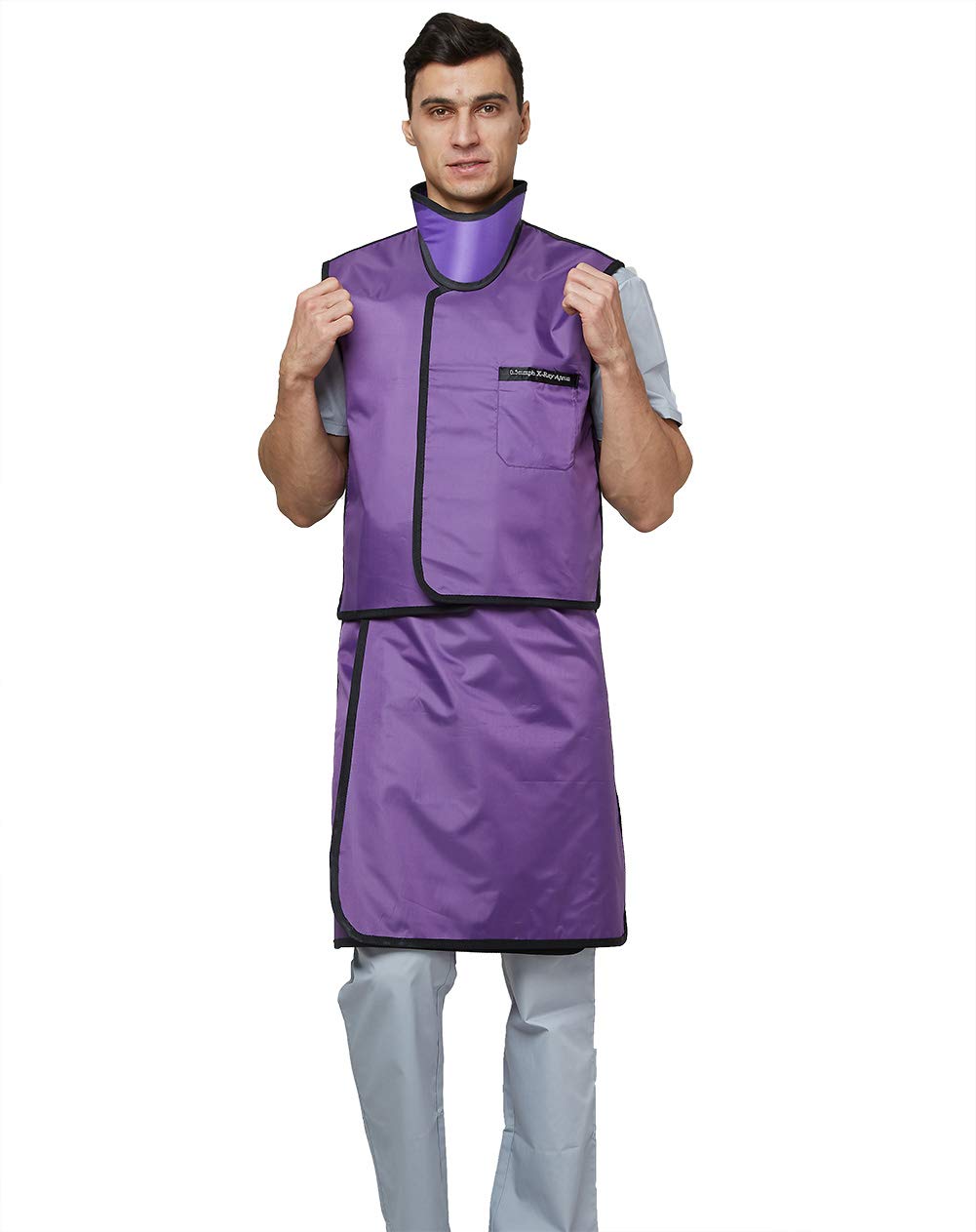 Upgrade 0.5mmpb Xray Lead Clothes with Thyroid Shield Collar, Dental Lab Apron, Radiation Protection - Lightweight: Industrial & Scientific