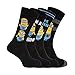 Despicable Me Mens Minions Ankle Socks (Pack Of 4) (7-12 US) (Black/Gray)