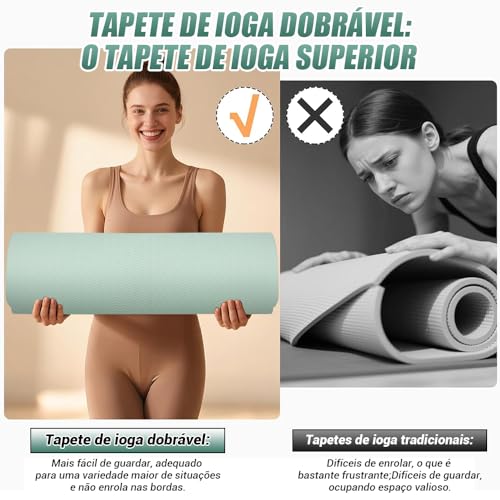 yoga mat, Tapete de Ioga, Tapete Ioga Grande, Espessura de 7,5 mm, 183 x 61 cm, Tapete de Pilates Multifuncional, Macio e Antiderrapante