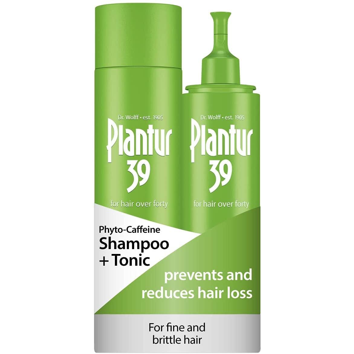 Plantur 39 Caffeine Shampoo and Tonic Set Prevents and Reduces Hair Loss | For Fine Brittle Hair | Supports Hair Growth | Women Hair Care Made in Germany | Set of 250ml Shampoo and 200ml Tonic