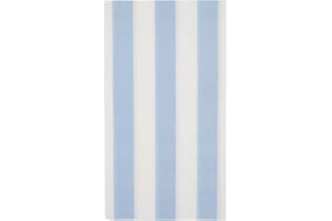 Bonjour Fete Light Blue Cabana Stripe Paper Guest Towels | Disposable, 3-Ply Napkins | Premium Party Supplies & Decor | Boy Baby Shower, Kids Themed Birthday Parties | Pack of 20, 4.25" x 7.75"