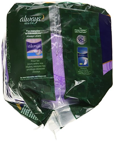 Always Ultra Thin Extra Heavy Overnight Pads, 24 Count