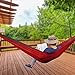 Kootek Camping Hammock Portable Indoor Outdoor Tree Hammock with 2 Hanging Ropes, Lightweight Nylon Parachute Hammocks for Backpacking, Travel, Beach, Backyard, Hiking (Grey/Red)