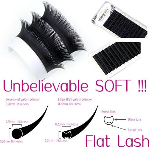 0.20 Ellipse Eyelash Extensions Flat Lashes as Soft as 0.05 Lashes Cashmere Faux Mink Individual Eyelash Extensions Ellipse Lash C Curl D Curl Faux Mink Volume Lash Semi Permanent Lash Tray