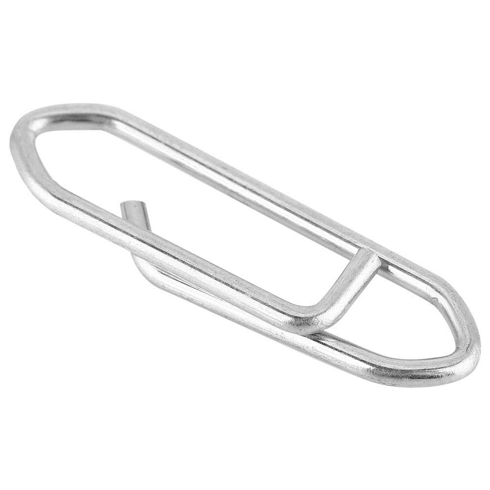 Alomejor Fishing Snap Clips 100pcs Stainless Steel Fishing Safety Snaps Clip Interlock Line Terminal Tackle Accessory for Fishing Outdoor (L)