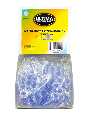 Ultima Premium Sewing Machine Bobbins - Style SA-156 Bobbins for Brother, Singer, Babylock, Janome, Kenmore & Other Sewing Machines (100 Bobbins)