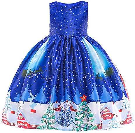 Toddler Santa Claus Dresses, Christmas Princess Dress for Baby Girls Short Sleeve Outfits—[12M-7T]