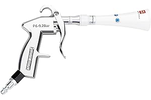 Air Blow Gun with Brass Nozzle, High Pressure Car Cleaning Tool with Adjustable Air Flow, Works with Air Compressor for Blast
