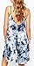 Difyou Women's Tie Dye Backless Club Spaghetti Strap Dress Blue