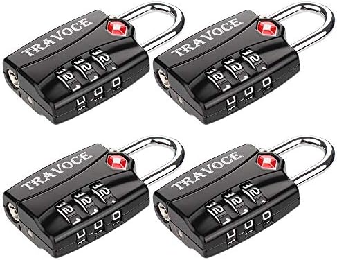 TSA Approved Luggage Locks, Travel Locks Which Also Work Great as Gym Locks, Suitcase, Backpack and more, 1,2,4 & 6 Pack