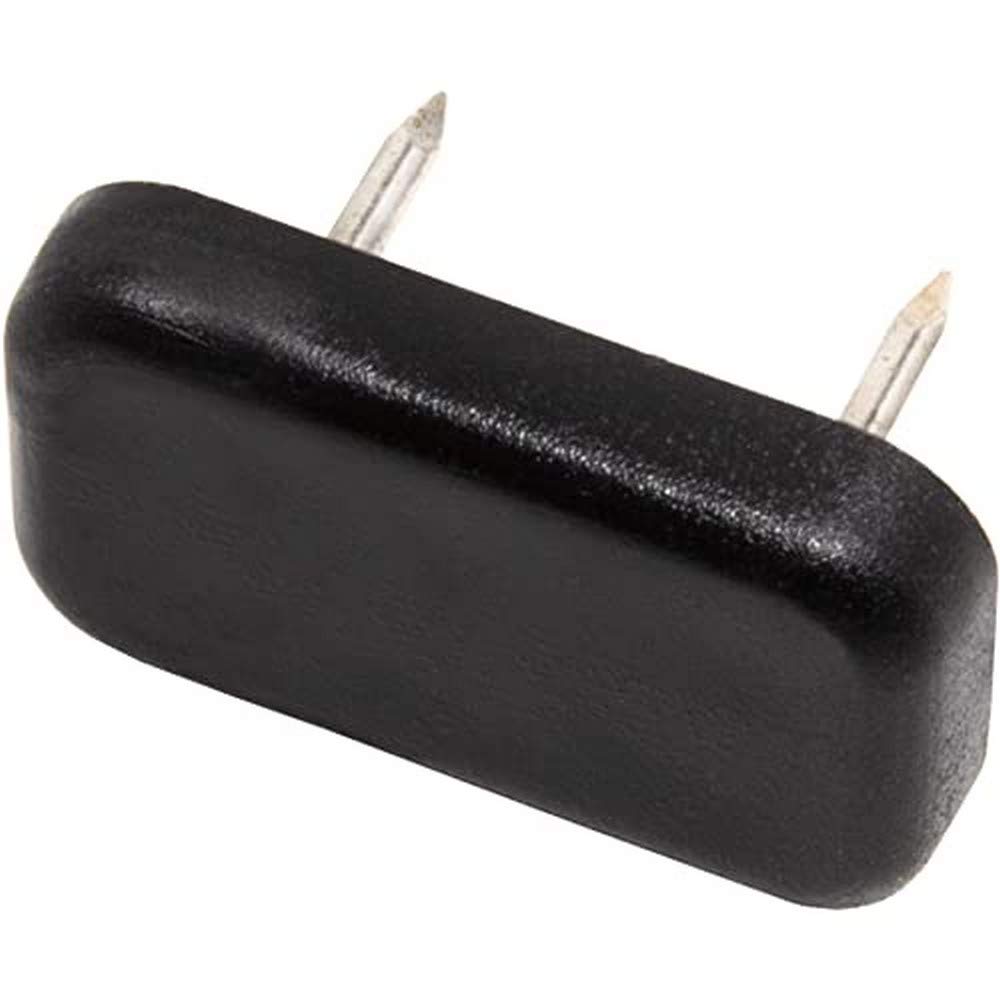 Adsamm® / 32 x Glides in plastic with nail | 0,71'' x 1,18'' (18x30 mm) | black | angular | Premium quality furniture sliders with nail by Adsamm®