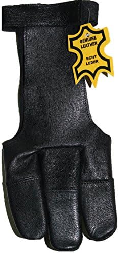 PURE LEATHER SMOOTH RELEASING 3 FINGER ARCHERY SHOOTING GLOVE …