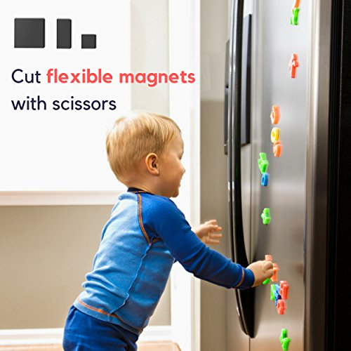 Magnetic Tape for Refrigerator Magnets - 70 Square Adhesive Magnets with Strong 3M Tape - Best Small Fridge Magnets for Kids Photos Crafts & Lightweight Objects - Perfect for Your Clutter Free Home