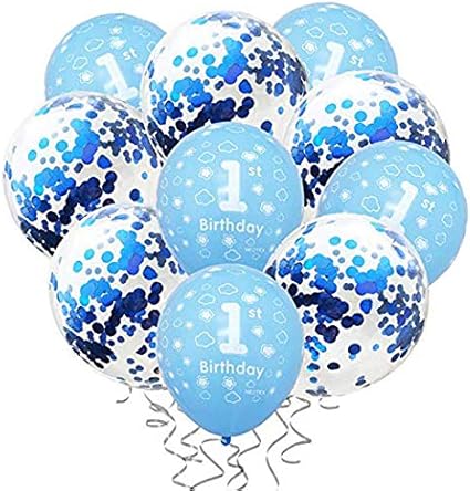 globos decorativos para el primer cumpleanos de bebe y nino 12 pulgadas confeti y globos de latex para decoracion de fiesta de bebe paquete de 20