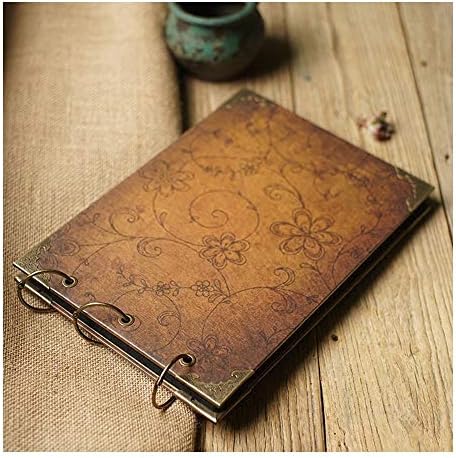ZHAOXIANGXIANG 10 Inch Classical Flower Vine Retro Diy Manual Album Nostalgia Creative Paste Photo Album,White Insert