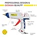 PROkleber Hot Melt Glue Gun Kit Full Size 100 Watt with Carry Bag and 12 pcs Glue Sticks, for DIY, Arts & Crafts Projects, Sealing, Quick Repairs, Light and Heavy Duty, Home, Office (White/Blue)