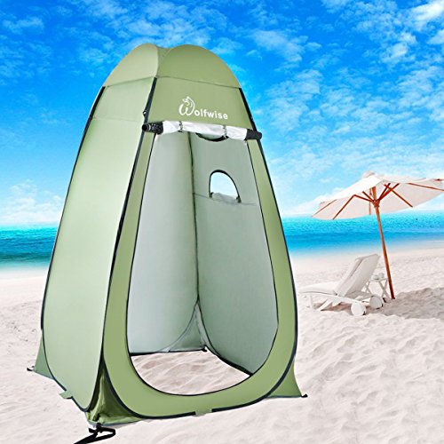 WolfWise Pop Up Privacy Shower Tent Portable Camping, Biking, Toilet, Shower, Beach and Changing Room - Thumbnail 5