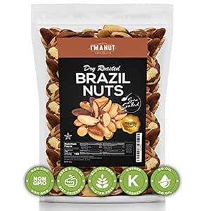 Dry Roasted Brazil Nuts Sea Salted 32 oz (2 Pounds) | No oil | No Herbicides Or Pesticides | Non GMO | No PPO | Vegan and Keto Friendly | Premium Quality | Made from 100% Natural Brazil Nuts