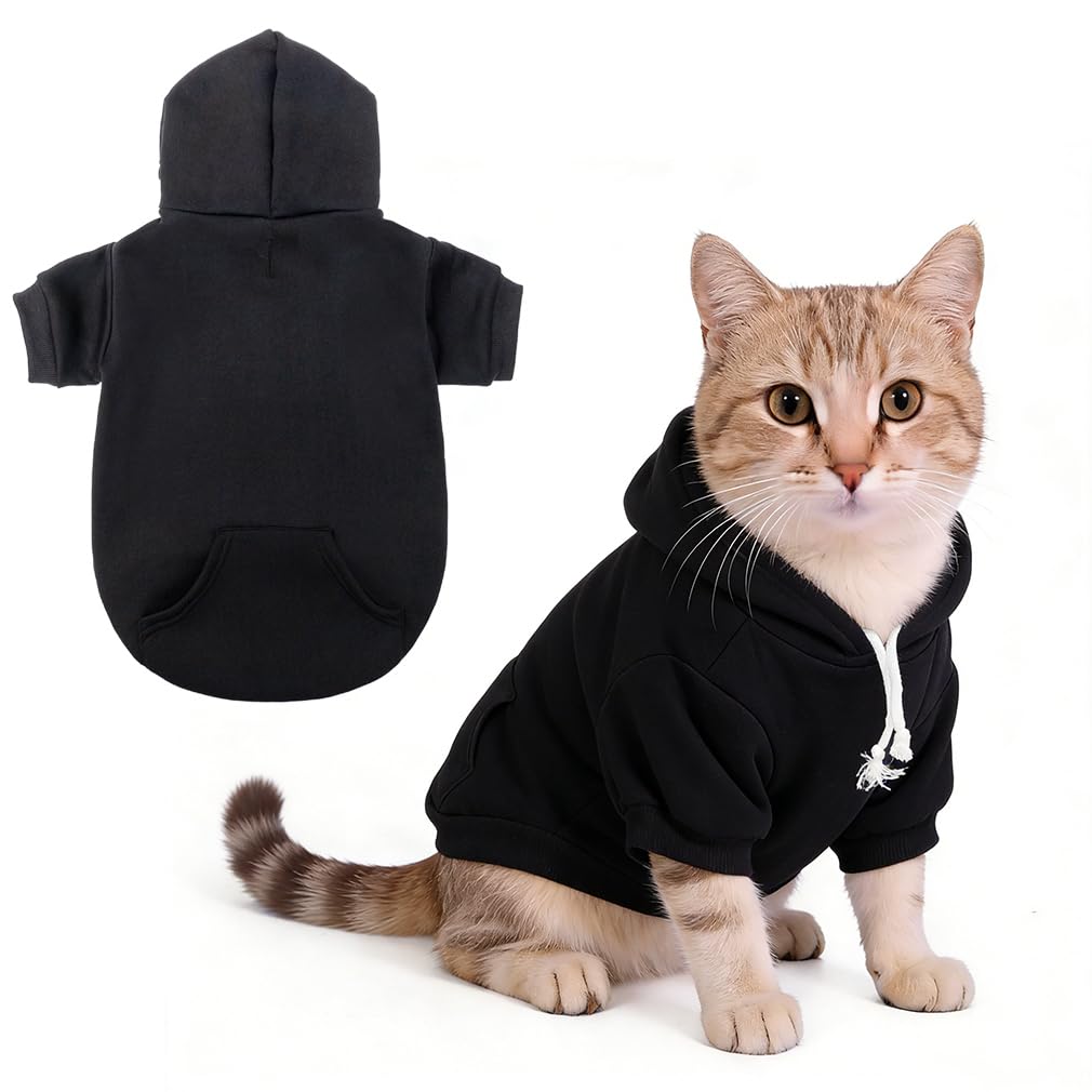 KOOLTAIL Basic Dog Hoodie - Soft and Warm Dog Jumper with Leash Hole and Pocket, Dog Winter Coat, Cold Weather Clothes Sweater for Small Medium Large Dogs Puppy Cat Boys Girls