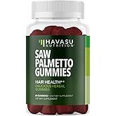 Saw Palmetto for Men Gummies - DHT Blocker Supplement for Hair Health and Male Patterned Balding - 60 Count - Supports Scalp and Prostate Wellness - Raspberry Flavor - Vegan, Non-GMO, 1 Month Supply