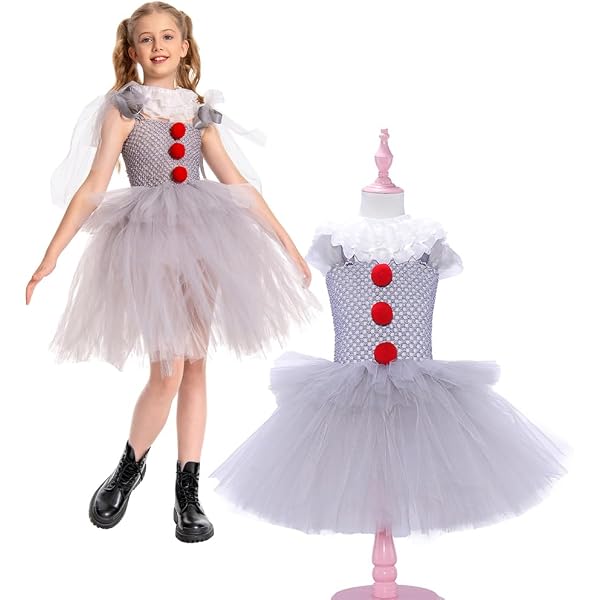 Promoted To Big Sister Halloween Clown Costume - Girl's Circus Dress With Gloves & Hairband