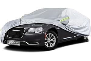 KouKou Oxford Car Cover Waterproof All Weather for Automobiles, Fit Sedan Dodge Charger, Chrysler 300, Hyundai Genesis, Mercedes Benz S Class,BMW 7 Series, etc (208 X 78 X 59 inch)