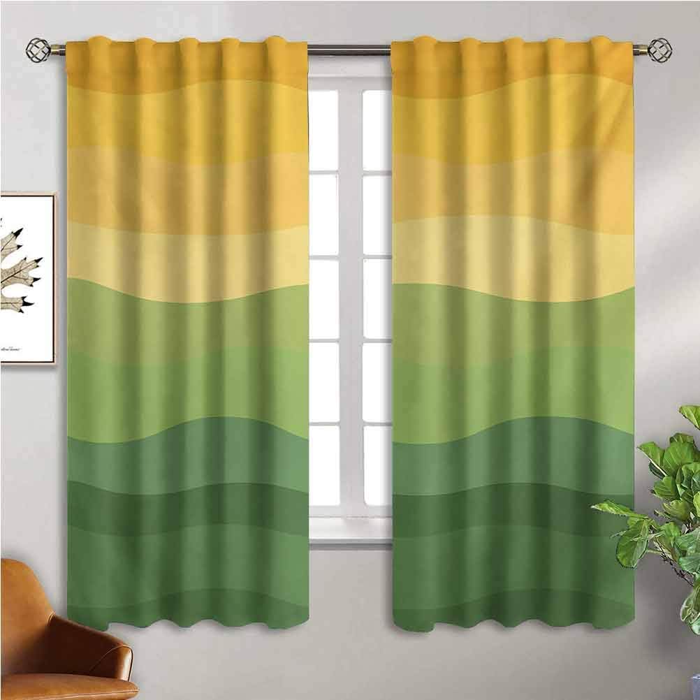 ScottDecor Abstract Room Darkening Curtains Green and