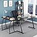 Yaheetech L-Shape Desk, Gaming Computer Home Office Desk, Modern Black Wooden Desk, 40.94