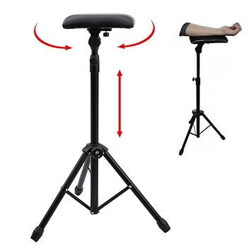 JUEYAN Tattoo Armauflage Beinauflage Schwerlast Tattoo Armrest Verstellbar Armstütze Transportable Tattoo Armlehne 65-125 cm