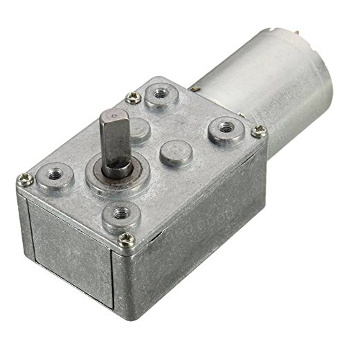 Pink Lizard 12V 24RPM Square Speed Gear Box Worm Geared DC Motor High Torque 370 Motor