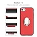 iPhone 7 Plus Ring Holder Case Rock Anti-Scratch Ultra Thin Soft TPU Cover Built-in Ring Grip Kickstand Perfect Fit Defender for Apple iPhone 7 Plus 5.5 inches (iPhone 7 Plus Red)