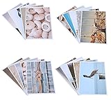 20 Postcards - Nautical Beach Boating Seashell Designs - Glossy Photographic Designs - 4 x 6 Inches