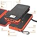 Solar Charger 10000mAh, 4.5W Qi Wireless Charger Portable Power Bank External Battery Back with 3 Solar Panels, Flashlight, Dual 5V/2.1A USB Port, IP65 Rainproof for Camping Hiking Fishing(Orange)