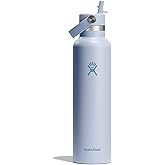 Hydro Flask Water Bottle - Insulated Stainless Steel - Straw Lid, Non Spill, Leakproof 24 Oz Surf Blue