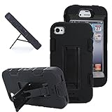 iPhone 4s case, iPhone 4 case, MagicSky Robot Series Hybrid Armored Case with Kickstand for Apple iPhone 4/4S - 1 Pack - Retail Packaging - Black