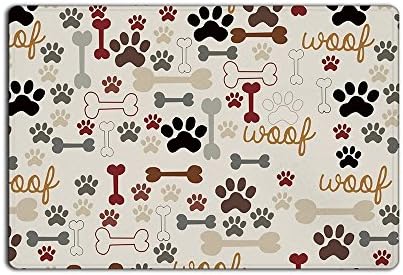 Bath Rugs, Non-Slip Doormat Floor Entryways Indoor Front Door Mat, Kids Bath Mat Dog Paws and Bones, 18"x30" by JackieTD