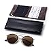 JIM HALO Small Polarized Round Sunglasses for Men, Women Vintage Double Bridge Frame (Gold Frame/Polarized Brown Lens)