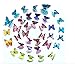 ElecMotive 60 Pcs 5 Packs Beautiful 3D Butterfly Wall Decals Removable DIY Home Decorations Art Decor Wall Stickers & Murals for Babys Bedroom TV Background Living Room (60 pcs in 5 Multi-Colors)