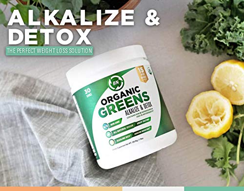 Organic Greens Powder - All Natural Superfoods Veggie Powder - Potent Superfoods for Detox and Immune Health Benefits - Includes Spirulina, Matcha Green Tea, and Ashwaganda - USDA Organic - Non-GMO