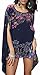 Uplife Women's Loose Batwing Sleeve Tops Flower Bohemian Chiffon Blouse T Shirt Tops (One Size, Blue&Purple)