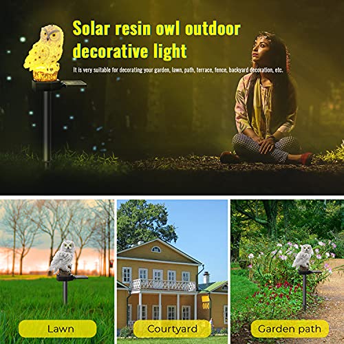 2 Pack Owl Solar LED Lights, 2 Pack Garden Waterproof Decorative with Stake for Outdoor Yard Pathway Outside Patio Lawn Decor Scare Birds Away