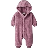Carter's Little Planet Organic Baby Sherpa Hooded Jumpsuit Made with Recycled Materials, 12 months Aqua Grey (Desert Mauve, 24 Months)
