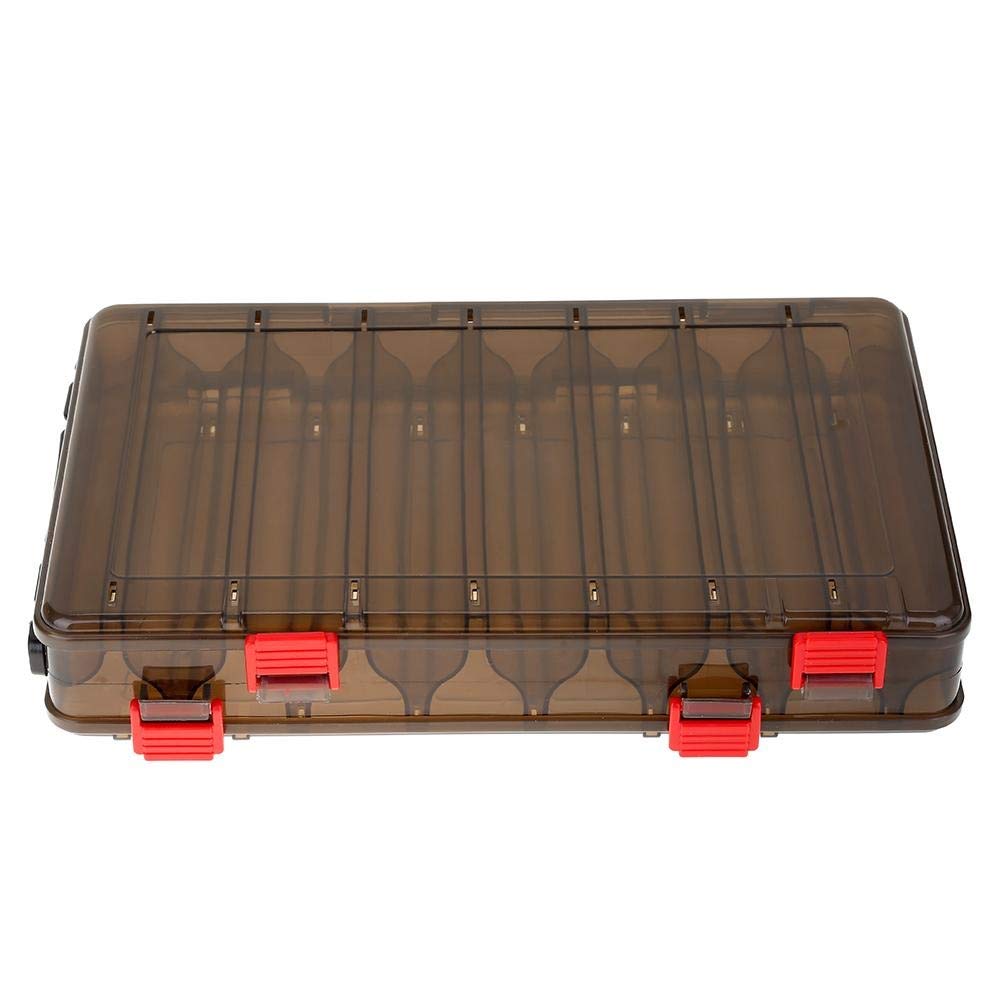 Dingln Lure Box Fishing Box,Outdoor Portable Fishing Tools 14 Compartments Plastic Fish Baits Box Lures Carrying Case