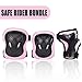Kuxuan Girl's CIRA Pink Protective Gear Set Including Knee Pads Elbow Pads and Wrist Guards, for Kid Multi Sports Uses: Skateboarding, Roller Skating, Cycling, Balance Biking, and Scooter - Medium