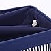 TcaFmac Storage Bins for Organization - Large 3 Pack Canvas Storage Basket for Shelves with Handles, Collapsible Baskets for Organizing for Closet Dog Laundry Bathroom (White & Navy 16x12x8 inch)