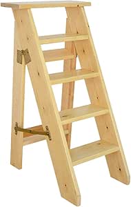 Escaleras Escalerillas Escaleras de Tijera de Madera de 5 Pasos