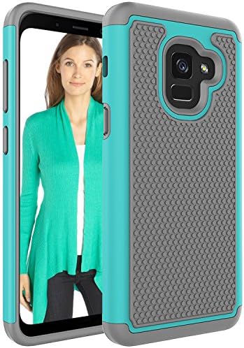 Galaxy A8 Plus(2018) Phone Case,iLovey Dual Layer Durable Armor Defender Protective Shock Absorbing With Hybrid Soft Silicone and Hard PC Cover Case for Samsung Galaxy A8 Plus(2018) - Emerald