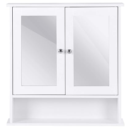 Goplus Spiegelschrank Badschrank Badezimmerspiegelschrank Mit Zwei