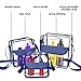 BAGAIL Clear Purse NFL &PGA Approved Cross-Body Shoulder Messenger Bag w Adjustable Strap (royal, 8x8x3)