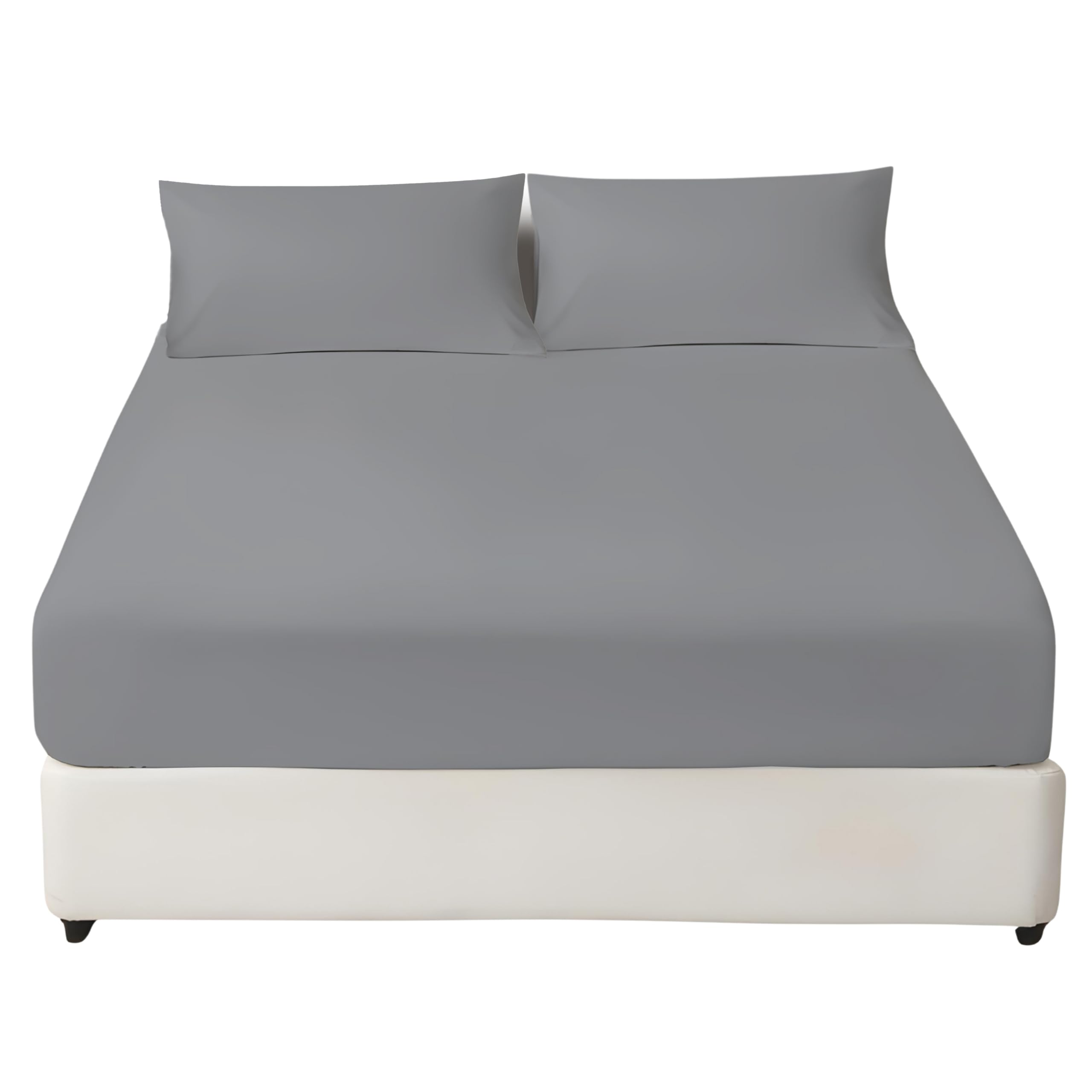 Brit Cotton Microfibre Fitted Sheet Single Grey
